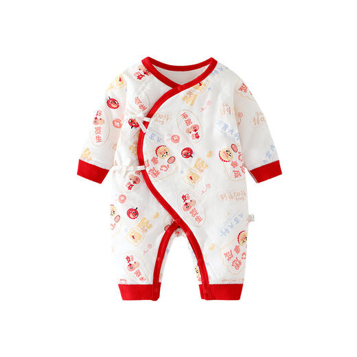 【冬季婴儿加厚连体衣】新生保暖宝宝纯棉蝴蝶衣棉衣爬服夹棉外出衣服 商品图4
