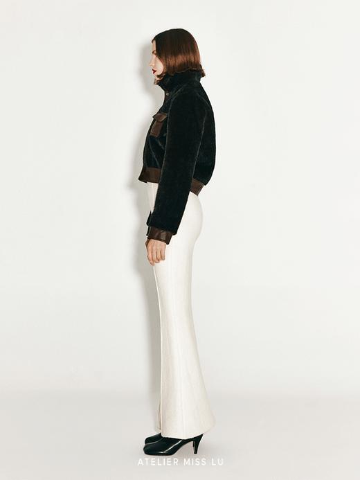 【机车棕熊】复古口袋拼接仿皮草短外套 商品图3