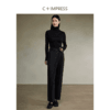 西嘉C+IMPRESS/西嘉原创设计西装裤女24秋季新款黑色直筒裤优雅西裤(货号:KZ2403027) 商品缩略图3