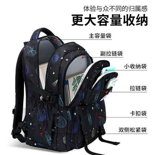 母婴用品-新款小学生星空休闲书包 3-6年级初中生双肩背包 商品图2