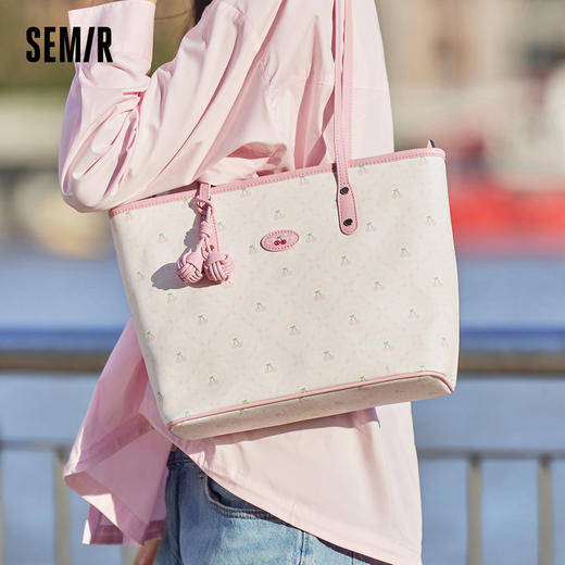 森马包包托特包女樱桃系列新款时尚满印老花单肩包大容量女包 商品图1