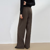 西遇咖色阔腿裤女新款宽松针织休闲裤松弛感长裤遛弯裤13542552 商品缩略图4