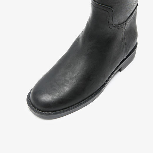 西遇厚底长筒靴女新款秋冬美拉德棕色西部靴子显瘦不过膝长靴V3547548 商品图5