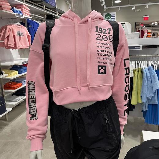 Lacoste/法国鳄鱼 女士春秋时尚印花短款连帽套头长袖卫衣SF7403 商品图0