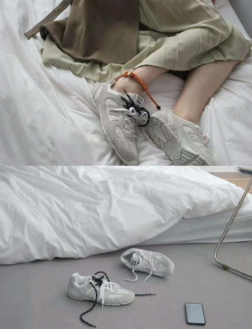 829-4 鞋王top品 miu联名nb 擦色牛皮 复古做旧 双色鞋带休闲鞋 偏大丢丢 商品图9