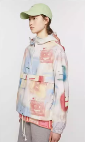 现货 THS 8.31-限时 艾克妮家 情侣款彩色笑脸印花套头 连帽外套 QI133