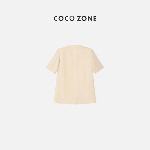 COCO ZONE 气质短袖西装外套V领设计修饰显瘦上衣 23C18743 商品图1