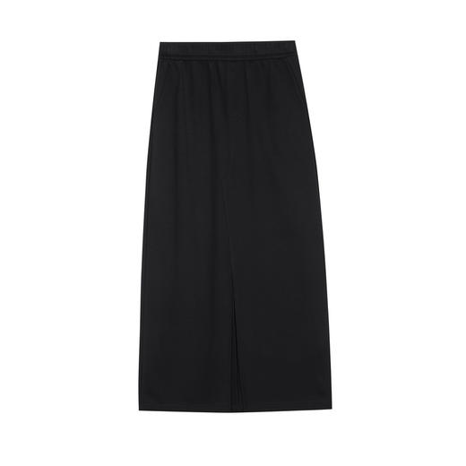 NEELLY纳俪2024秋季商场同款通勤风黑色针织半身裙女新款高腰开叉N24082E01118 商品图3