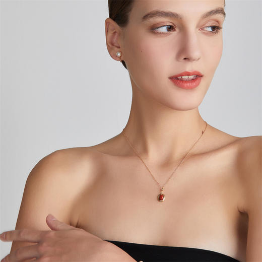 pearl moments南红小团圆吊坠+经典珍珠项链3号（粒粒晶莹） 商品图1