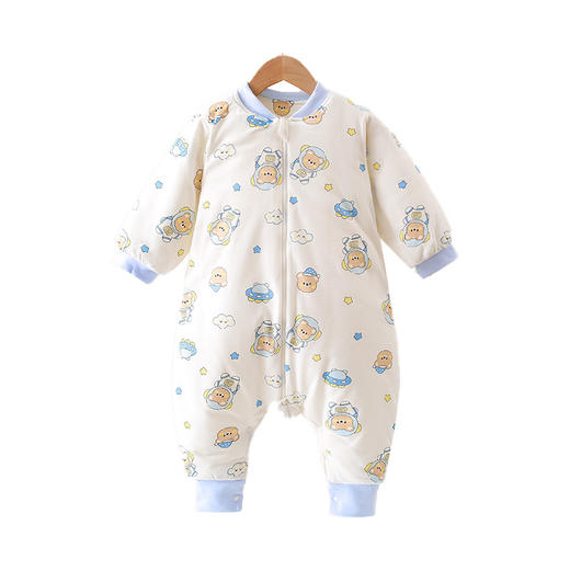 【云感保暖 舒适亲肤】婴幼儿分腿睡袋秋冬夹棉加厚长袖新生宝宝多功能睡衣四季用防踢被 商品图4