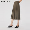 NEELLY纳俪2024秋季商场同款垂感A字半身裙女新款通勤显瘦百褶裙N24082E01116 商品缩略图0