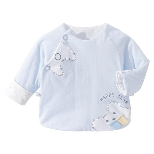 【新生儿夹棉幸运熊半背衣】冬季初生婴儿衣服秋冬宝宝上衣保暖冬装 商品图4