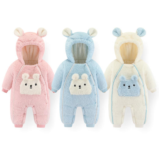 【萌趣可爱婴儿加厚连体衣】秋冬连身衣爬衣棉衣宝宝衣服冬装爬服冬季新年哈衣 商品图4