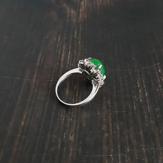 【天然正品】A货满绿糯冰种蛋面收藏级翡翠戒指 戒圈18号可改 现售价：38800！031016KC07 商品图3