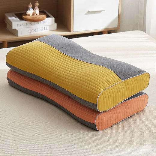 老米优品🎈无印代工厂，设计款，民宿专供《立体针织双拼荞麦枕》 荞麦枕头吸汗透气, 护颈枕芯可拆洗  拼色款~ 商品图5