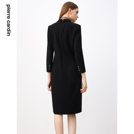 皮尔卡丹女装连衣裙黑色端庄干练商务宴请会议收腰裙P3303E3868B0 商品图2