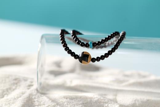 XYZT0273°小叶紫檀带金星佛珠手饰串珠 商品图1