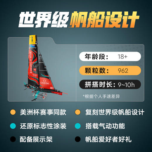 乐高积木L42174乐高机械组系列Emirates Team New Zealand AC75 单体水翼帆船 商品图1