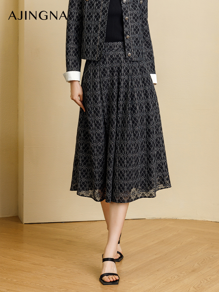 【商场同款】阿菁娜秋季新款裙王裙型升级版蕾丝半裙A29Q113032