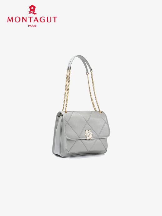 法国梦特娇羊皮时尚菱格单肩通勤斜挎包 商品图4