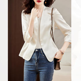 重磅真丝西装外套九分袖职业气质修身西服LS-60-01