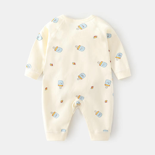 【新生连体衣婴儿无骨哈衣】秋冬纯棉初生和尚服爬服魔术贴宝宝衣服 商品图1