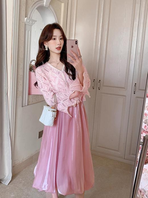 张心子【香榭氛围】温柔风甜美镂空针织开衫女初秋新款洋气小衫仙 U2408059 商品图9