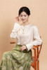 荷言GL 兰有秀兮 新中式上衣米白色衬衣暗纹提花玉石扣复古国风 商品缩略图0