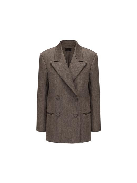 【美拉德之歌】双排扣复古廓形绵羊毛西装外套 商品图4