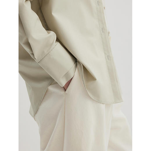 棉仓356604019-液氨双门襟佰搭ROW风廓形衬衫 商品图3