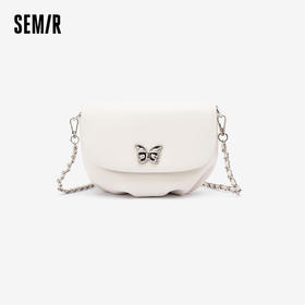 森马包包饺子包女新款时尚蝴蝶单肩包精致小巧褶皱斜挎包女包