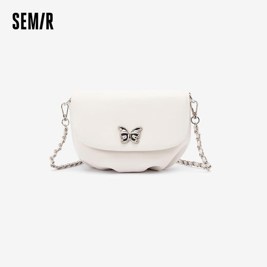 森马包包饺子包女新款时尚蝴蝶单肩包精致小巧褶皱斜挎包女包 商品图0