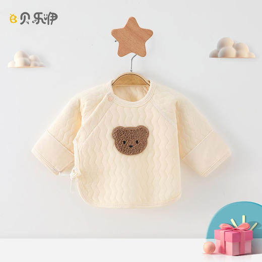 【新生儿保暖无骨半背衣】a类婴儿单上衣和尚服春秋宝宝保暖内衣 商品图0