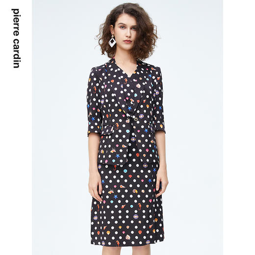 皮尔卡丹女装西装知性气质波点通勤修身西服P4227L4009B3
 商品图0