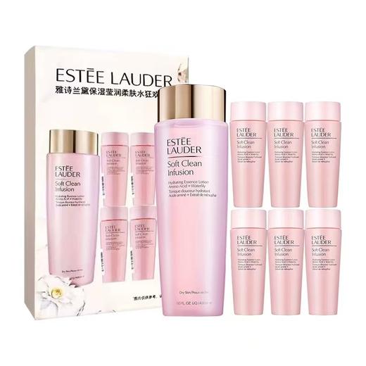 雅诗兰黛保湿莹润柔肤水套装（雅诗兰黛粉水400ml正装+50ml*6小样） 商品图0