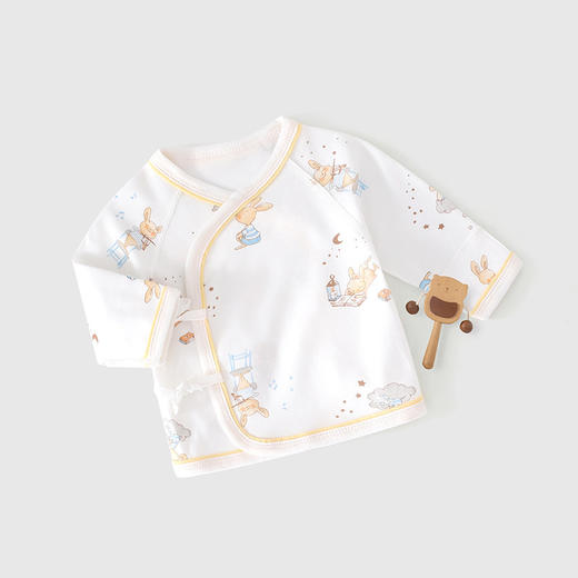 【卡通保暖透气婴幼儿半背衣】新款A类纯棉上衣无骨上衣系绳四季上装 商品图1