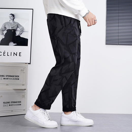 【新款DQ】大依优型大码提花休闲长裤男舒适休闲简约百搭加肥加大男装潮款 商品图2
