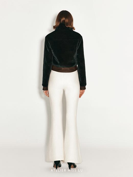 【机车棕熊】复古口袋拼接仿皮草短外套 商品图1