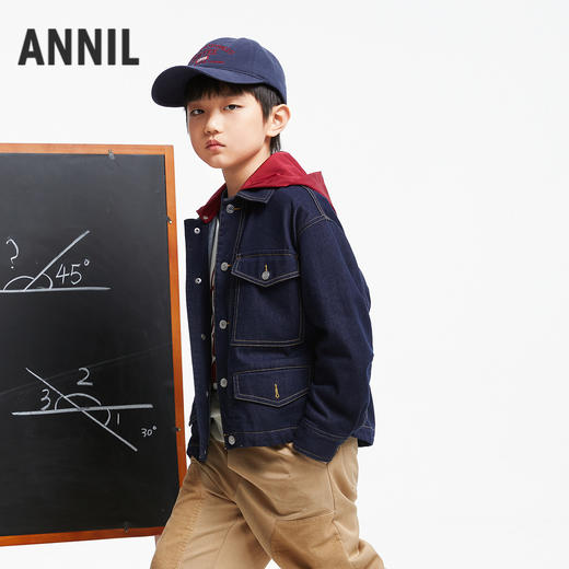 男童防褪色工装牛仔外套新款安奈儿童装实体店同款AB435522 商品图1