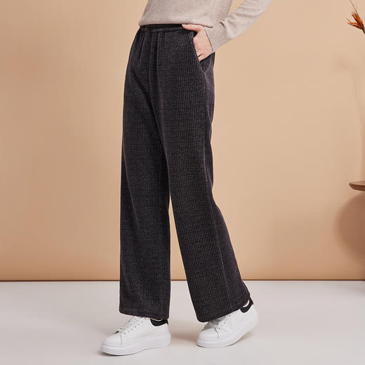 EITIE爱特爱保暖松紧腰直筒显瘦百搭休闲裤冬季新款D2405409 商品图2