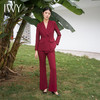 IWY/秋冬款酒红色职业西装套装女正式场合商务接待通勤干练两件套C11358+P31358 商品缩略图0