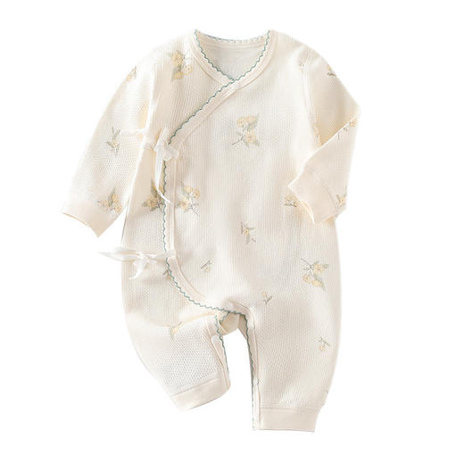 【新生婴儿纯棉A类无骨连体衣】春秋款宝宝满月系绳蝴蝶衣哈衣爬服衣 商品图4