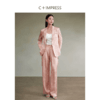 西嘉C+IMPRESS/西嘉鎏光感人丝提花 新中式粉色西装外套女24秋装廓形(货号:WT2403019) 商品缩略图3