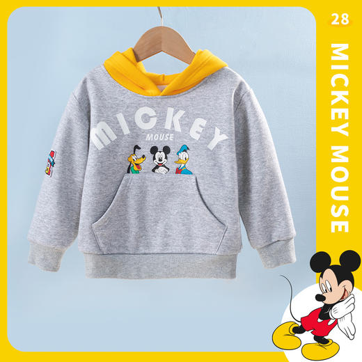 【商场同款】迪士尼秋款男童加绒保暖柔暖连帽套头卫衣224DS0675 商品图3
