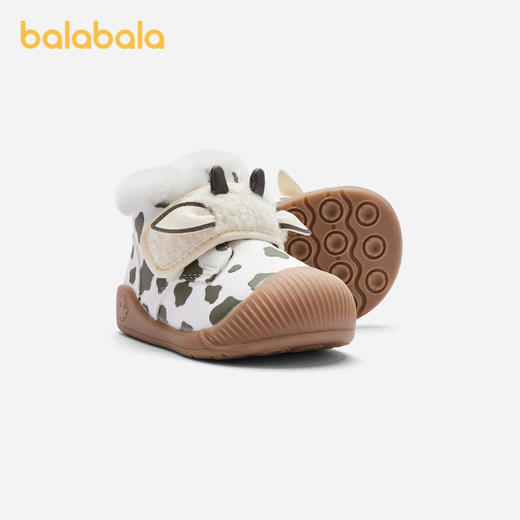 巴拉巴拉宝宝学步鞋男宝女宝加绒厚靴子秋冬新款高帮鞋子防滑 商品图1