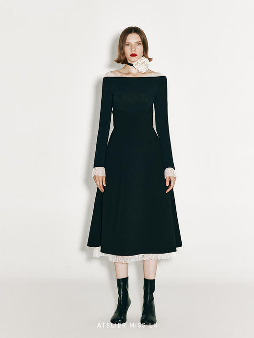 【迷情探戈】分层蕾丝下摆高腰大摆伞裙 商品图0