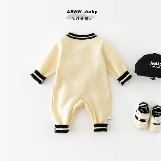 【婴儿韩版针织毛衣开衫外套】连体衣爬服秋装新款外出哈衣 商品图3