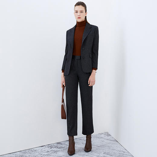 EITIE爱特爱冬季新款通勤高腰直筒显瘦裤子7605307 商品图1