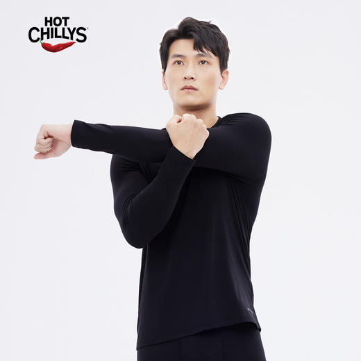 Hotchillys热椒男桃皮速干衣T恤透气跑步健身训练打底长袖上衣5615 商品图0