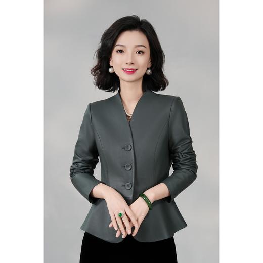 西子/【轻奢格调】进口绵羊皮鱼尾单排扣西装外套皮衣/PYKY001 商品图1